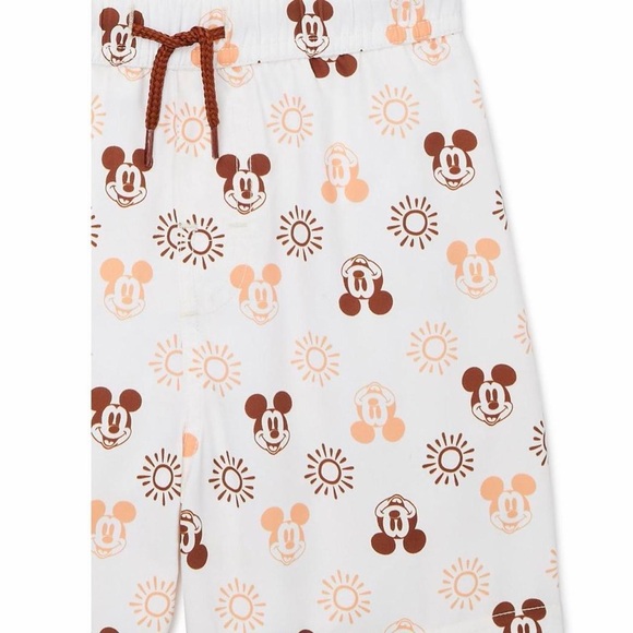 Disney Other - Disney Brown and White Mickey Mouse Toddler Swim Trunks 4T